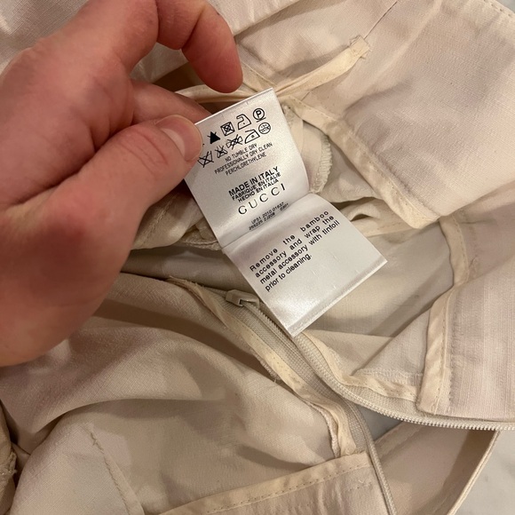 Gucci ivory/white belted bamboo skirt - Picture 6 of 13